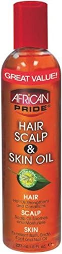 African Pride HAIR SCALP &amp; SKIN OIL, 8 oz (Pack of 2)