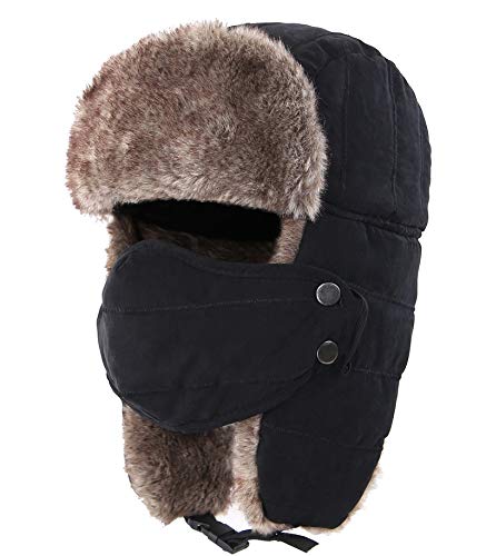 Connectyle Men's Trooper Trapper Hat Warm Winter Hats with Removable Face Mask
