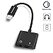 iPhone Adapter and Splitter, Instecho Lightning Adapter Splitter + 3.5mm Headphone Jack With Extension Cable, Lightning Cable to Audio Jack and Charger Adapter for iPhone 7/7 Plus (Black)
