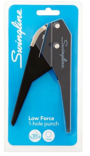 Swingline Low Force 1-Hole Punch, 20 Sheets, Black (A7074017) 2 Pack