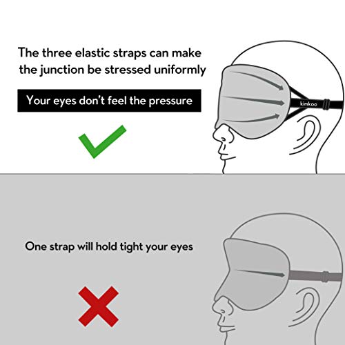 Kimkoo Silk Sleep Mask-Block Out Light Perfectly,Eye Mask for Sleeping for Women and Men,Soft and Adjustable Sleep Masks,Blindfold Black