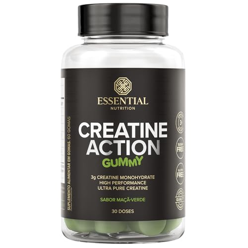 Creatina Creatine Action Gummy sabor Maçã Verde - Essential Nutrition