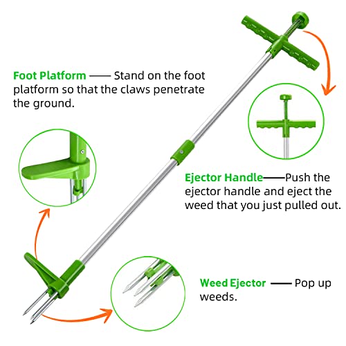 Weed Puller,Stand Up Weeder Hand Tool,39 inch Long Handle Garden