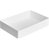 Amazon Basics Rectangular Plastic Desk Organizer with Storage Trays, Accessory Tray, Drawer Organizer, 9.4 x 6.7 x 2 inch, White