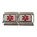 Gadow Jewelry 2 Red Medical ID Alert Star of Life Italian Charms for Bracelet
