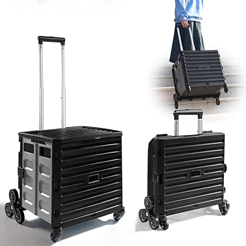 Rolling Cart for Teachers,Rolling Crate Stair Climber,Foldable Utility
