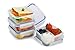 4 Square Food Storage Containers with 3 Divisions, by Popit!
