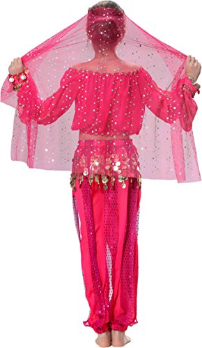Fairycece Kids Belly Dance Harem Pants 3T 4T 4 Hot Pink