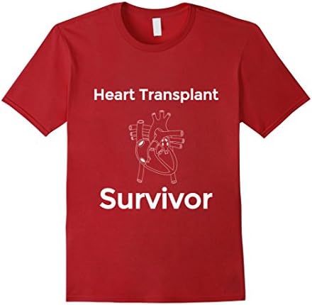 Men's Heart Transplant Survivor Organ Donation T-Shirt Medium Cranberry