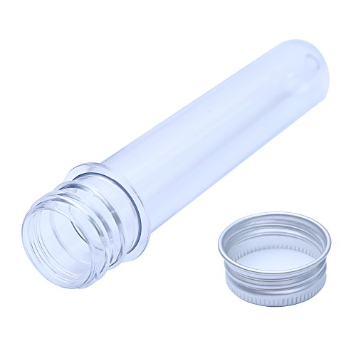 RainbowB 12 Clear Plastic Test Tubes with Screw Caps, Bath Salt