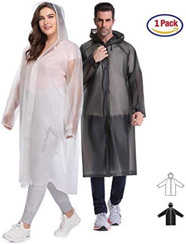LYSHION Rain Poncho, Waterproof Rain Coat for Adults Hooded and Sleeves Perfect for Camping, Hiking, Traveling, Sporting