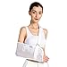 Vinfit Medical Breathable Mesh Arm Sling Shoulder Support Belt with Adjustable Strap, Injured Forearm Supporter Cuff Wrist Elbow Brace Immobilizer Fracture Protector for Women Men, White