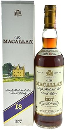 Rareza The Macallan Whisky Ano 1977 18 Anos Embotellado 1995 0 7l Original Embotellado Con Papel De Regalo Amazon Es Alimentacion Y Bebidas