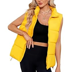 Century Star Yellow Puffer Vest Women Puffer Vest