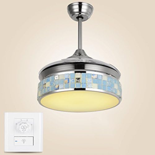 Liuyu · Invisible Fan Ceiling Fan Light Takeoff Fan Automatic Telescopic Fan Lamp Bedroom Restaurant Fan Chandelier Modern Minimalist Led Four-color Light 48W