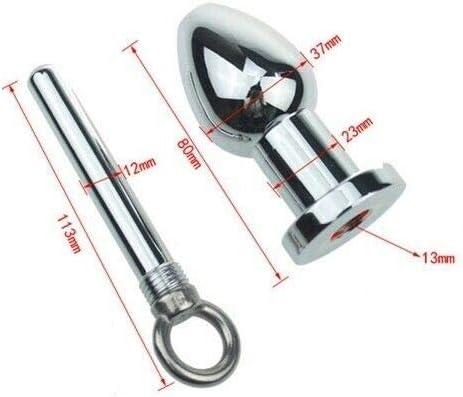Bondage Masters Butt Plug Metal Tunnel Plug with Removable Core Plug, Silver, 2 Count (Pack of 1) - Image 4