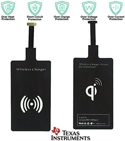 Wireless Charging Receivers Chip - Universal Qi Stand Fast Charger Receiver Piece 1000mAh Module Kit Adapter Coil Patch Micro USB Port Card Tag Receptor for Android Galaxy s7 Samsung s4 s5 s8 note LG