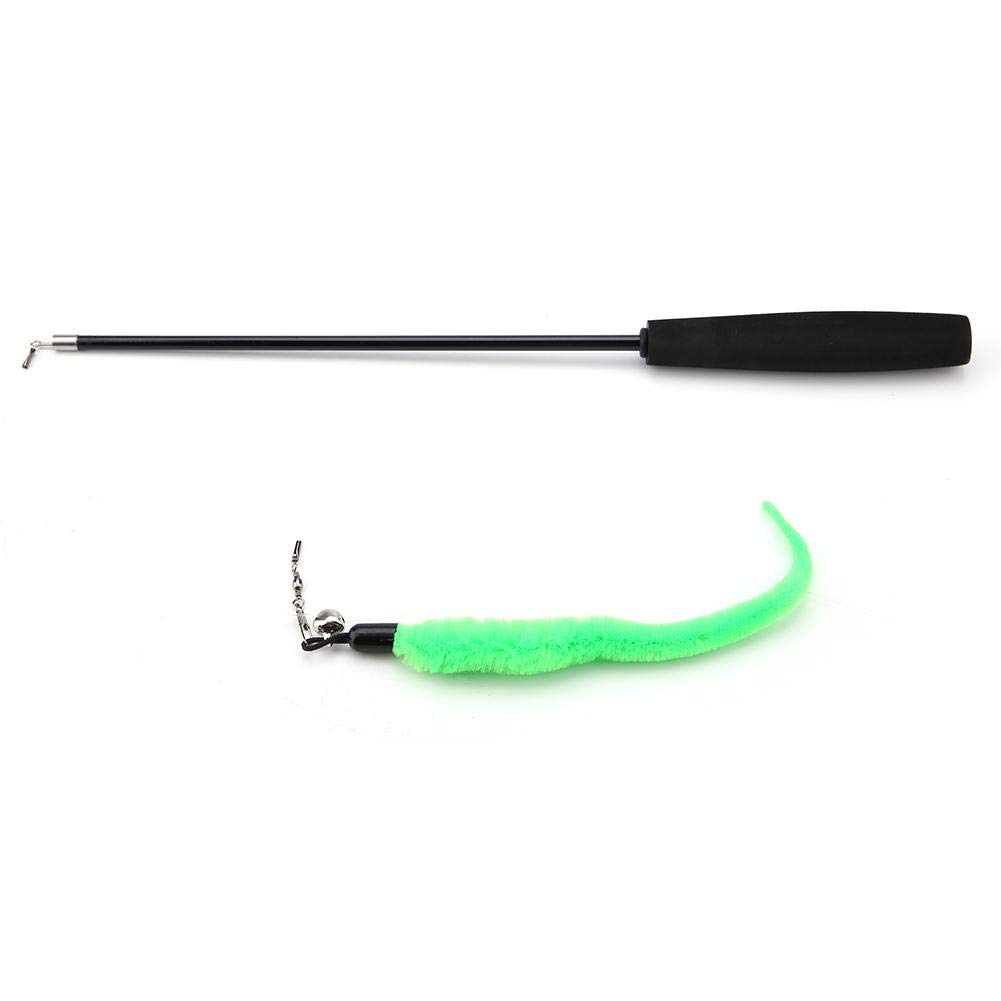 HEEPDD High Elastic Cat Teaser Wand, Retracted Pet Cat Kitten Interactive Toy Chaser Toy Having Fun Exercise Playing Feather Toy(Black)