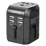 Universal USB Travel Power Adapter-EPICKA All in One Wall Charger AC Power Plug Adapter for USA EU UK AUS Cell Phone Laptop Including Quad 3.5A Smart Power USB Charging Port (4X USB)
