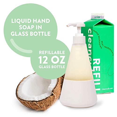 Cleancult Soap Dispenser with Pump, 14oz Frosted Glass Refillable