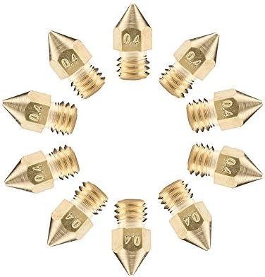 Yowming 10pcs 0.4mm MK8 Extruder Nozzle 1.75mm Filament for 3D Printer Makerbot Anet A8 Creality CR-10 CR-10S S4 S5