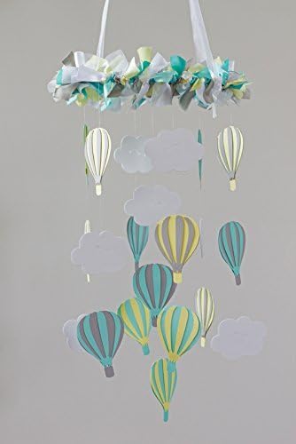 Hot Air Balloon &amp; Cloud Nursery Mobile- SMALL SIZE