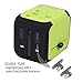 Maxracy International Travel Power Adapter with 2.4A Dual USB Charger and Built-in Spare Fuse Universal AC Wall Outlet Plugs All-in-One for UK, US, AU, Europe & Asia (Green) …