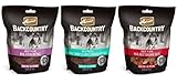 Merrick Backcountry Grain Free Treats 3 Flavor Variety Bundle: (1) Great Plains Real Steak Patties, (1) Wild Prairie Real Turkey/Sweet Potato Patties, & (1) Great Plains Real Beef Sausage, 4-5 Oz. Ea