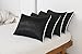 Niagara Black Satin Standard Pillow Cases Protectors 4 Pack with Zip Luxury 20x26inches 100% Satin Hair and Skin Care Zippered Pillow Covers Ultra-Soft