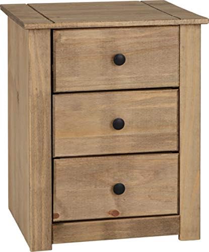 Seconique Panama 3 Drawer Bedside in Natural Wax, 41D x 47W x 57H cm (3 Drawers) - Image 3