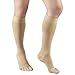 Truform Short Length 20-30 mmHg Compression Stockings for Men and Women, Reduced Length, Open Toe, Beige, Medium