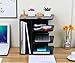 PAG Office Supplies Desk Organizer Wood Magazine File Holder Mail Sorter for Desktop, 3 Vertical and 1 Horizontal, Black