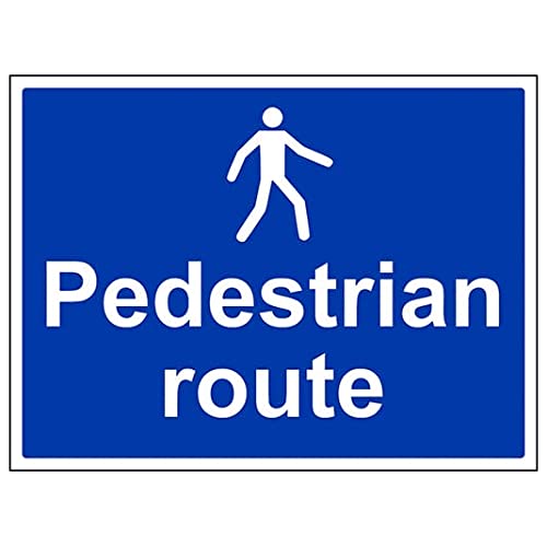 V Safety Eco Friendly Mandatory General - Pedestrians Route - 400 X 300 mm Safety Sign
