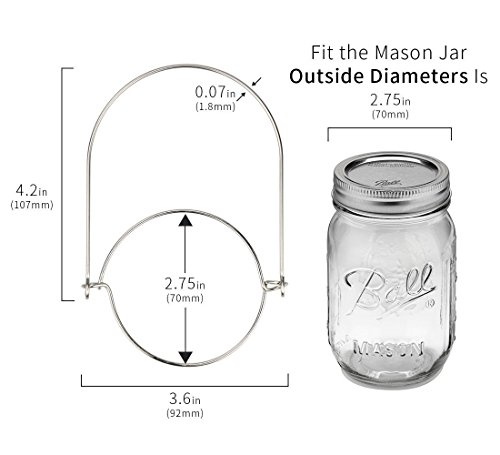 muscccm 6 Pack Stainless Steel Wire Handles (Handle-Ease) for Mason Jar, Ball Pint Jar, Canning Jars, Mason Jar Hangers… 3 muscccm 6 Pack Stainless Steel Wire Handles (Handle-Ease) for Mason Jar, Ball Pint Jar, Canning Jars, Mason Jar Hangers… - Image 4