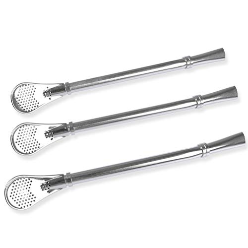 FOROREH Strohhalme 2 In 1 Trinkhalme Löffel, Edelstahl Strohhälme Sieblöffel Teelöffel für Tee, Kaffee, Zitronentee… – Bild 4