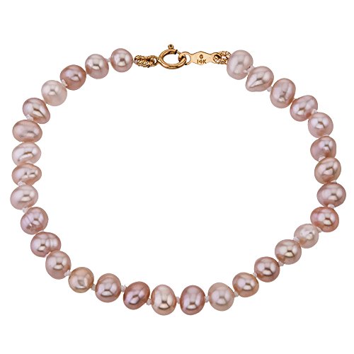 14k gold children s pink classic cultured pearl bracele…