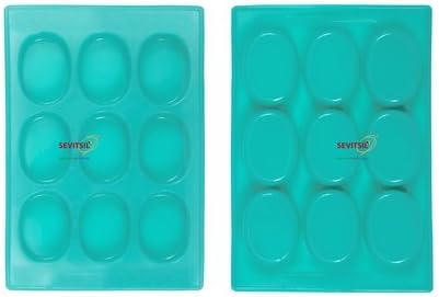 Silicone Soap Mould, 75 Grams Oval 9 Cavities -Sevitsil - Assorted Colours