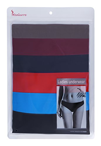 Wealurre Seamless Underwear Invisible Bikini No Show Nylon Spandex Women Panties(826m red)