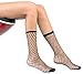 Chapini Ladies Girls Women Sexy Knee High Soft Nylon Fishnet Fence Net Socks Stockings in Wide Mesh - Black