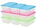 DecorRack Clear Plastic Storage Containers, Shoe Boxes, Stackable, Also Perfect for Toy Storage or as Cat and Dog Food Container, Assorted Colors (9 Pack)