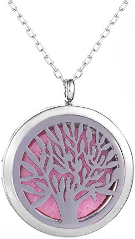 Pendant Necklace Essential Oil Aromatherapy Perfume Diffuser 30 MM Floating Locket ,Include 24" Chain + 5 Felt Pads