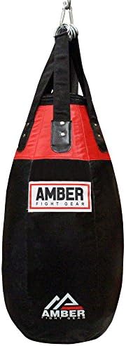 Amber Fight Gear Tear Drop Heavy Bag Punching Bag Heavy Bag Kick Boxing MMA Muay Thai Heavy Bag Training Heavy Bag with Heavy Bag Chain with Swivel Filled OR UNFILLED