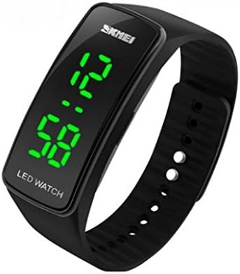 KANO BAK Mens Boy Girl Lady Fashion Sport Running Casual Digital LED Gift Silicone Watch Watchs Black