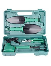 V-No 5 piezas Juego de herramientas de jardín herramientas de jardinería jardinería regalos Juego de herramientas con paletas de jardín tijeras para jardinería y más jardín de hierbas Herramientas de mano de verduras con caja de almacenamiento