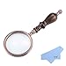 XYK 5X Handheld Antique Brass Magnifying Glass with Wooden Handle and Real Glass,Best Reading Magnifier for Science, Reading Book, Inspection, Coins, Insects, Rocks, Map, Crossword Puzzle