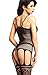 Amoretu Women's Short Tunic Dress Long Sleeve Shift Lace Hollow V-Neck Dress with Pockets (one Size, a-Black)
