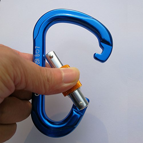 CARAPEAK 25kN Screwgate Locking Pear Shaped Climbing 2 Pack Set HMS Carabiner, Aluminum Rock Climb Clip for Rappelling, Belaying Blue