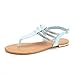 DREAM PAIRS ESTELLE Women's Casual Strappy RhinestonesThong Buckle Strap Gladiator Flat Sandals