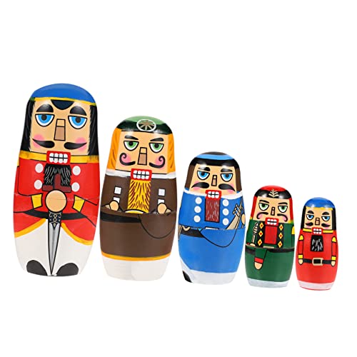 HAWILLOSCH Hand-Painted Educational Toys Nesting Dolls Wooden Matryoshka Dolls for Boys and Girls