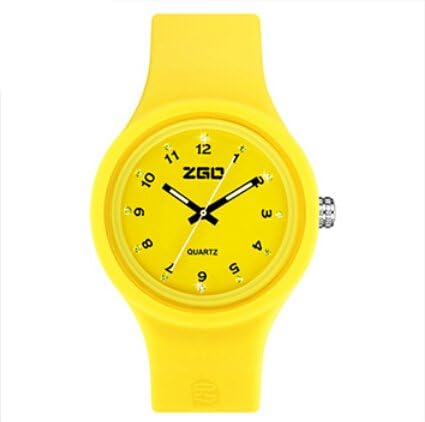 New hot waterproof noctilucent fashion silica gel candy color watch for men and women,yellow